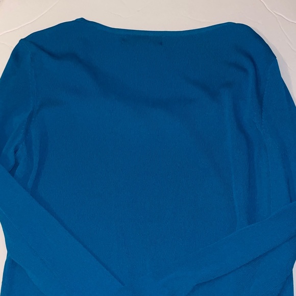 Mirasol Deep Blue Rosette Long Sleeve Tee - Picture 5 of 7
